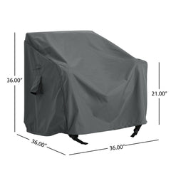 Outdoor Shield Patio Club Chair Cover in Dark Gray Fabric - 36 Inches
