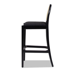 Arlin Upholstered Stool with Curved Back and Footrest - Set of 2