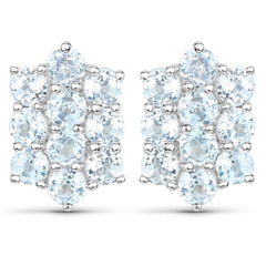 8.80 Carat Genuine Blue Topaz .925 Sterling Silver 3 Piece Jewelry Set (Ring, Earrings, and Pendant w/ Chain)