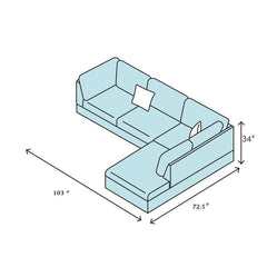 3 Pc Sectional Sofa Set Brown Faux Leather Left-Facing Chaise