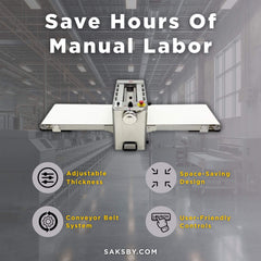 Commercial Electric 110V Foldable Stainless Steel Dough Sheeter (SAK59273)