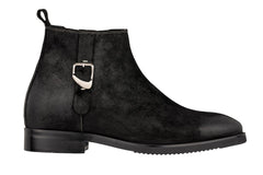 TOTO - K92081 - 3 Inches Taller (Nubuck Black) - Chelsea Ankle Boots