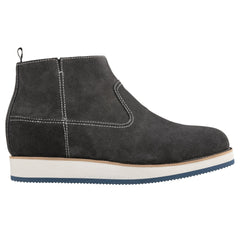 CALTO - Y30022 - 3 Inches Taller (Nubuck Grey) - Zipper Boots