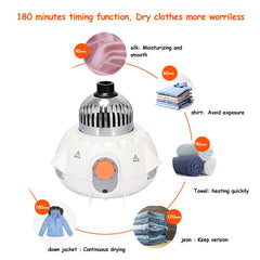 Portable Ventless Laundry Clothes Dryer Folding Drying Machine Heater