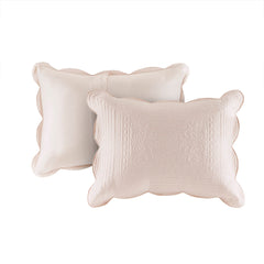 3 Piece Reversible Scalloped Edge Quilt Set Blush Full/Queen