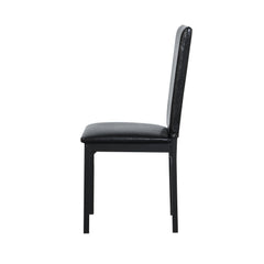 Furniture 5 Piece Metal Dinette Set with Faux Marble Top - Black