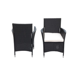EELIFEE 5-Piece Outdoor Patio Wicker Dining Set with Acacia Wood Top