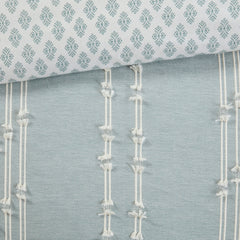 3 Piece Cotton Jacquard Comforter Set Aqua King/Cal King