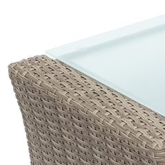 U-Style 4 Piece Outdoor Patio Furniture Set with Ottoman and Cushions