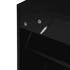 Modern Rattan 3 Door Shoe Rack Cabinet for Entryway