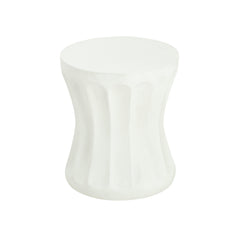 Outdoor Round Concrete Antique White Side Table