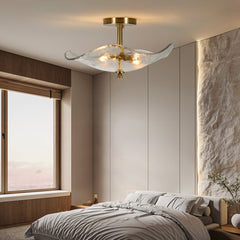 Glass Semi Flush Mount Ceiling Light
