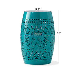 12' Outdoor Lace-Cut Side Table, Teal