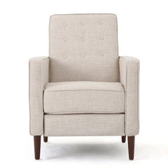 Mid-Century Modern Recliner With Button Tufted Waffle Stitch