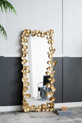 Full Length Mirror with Gold Leaf Accents