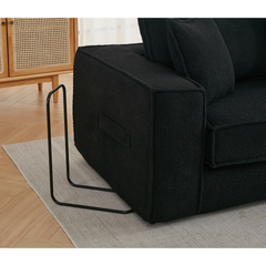 Folding Convertible Out Sleeper Sofa Bed 3-Seat Black