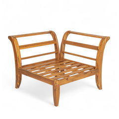 6 Piece Acacia Wood Outdoor Modular Sectional with Daybed and Tea Table