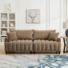 83'' Futon Sofa Bed with Adjustable Backrest and 2 Pillows