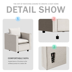 Modern Gray Single Sofa Chair