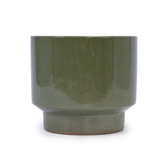 3 Pieces Ceramic Flowerpot Set - Antique Light Green