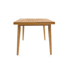 Elko Janiyah Outdoor Patio 7PCS Dining Set with Teak Finished Aluminum Chairs and Acacia Wood Table