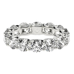 Round Cut Lab Grown Diamond Eternity Ring in 14k White Gold (6 cttw FG/VS2)