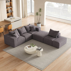 Modern Upholstered Sectional Boneless Couch Set