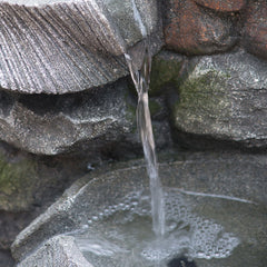 Indoor Outdoor Stone Water Fountain - 4 Tier Polyresin with LED Light