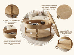 Coffee Table with Dual Storage for Living Room