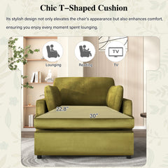 Mirod Oversized Velvet Accent Chair with Armrest Cushions
