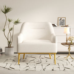 Modern Elegance Accent Chair With Curved Backrest