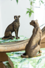 Copper Panther Animal Statue Decor