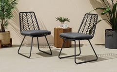 DEJA Chair 2PCS with 2 Cushions, Gray
