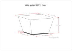 Abba Square Coffee Table - Dark Brown