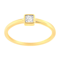 14K Yellow Gold Plated .925 Sterling Silver 1/20 cttw Miracle Set Diamond Promise Ring (J-K Color, I1-I2 Clarity) - Size 6