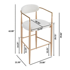 Upholstered Barstools With Back For Kitchen (Set of 2)