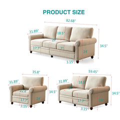 Living Room Sofa Single Seat Chair Beige