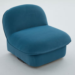 Pumpkin Shaped Swivel Accent Chair, 360 Degree Rotation For Living Room