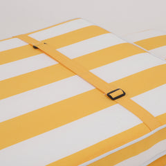 2-Piece Outdoor Chaise Lounge Cushion Set, Yellow/White
