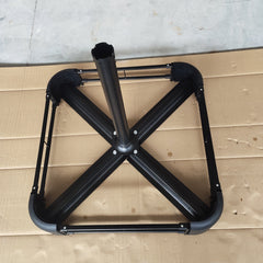 15 x 9 ft Double-Sided Outdoor Market Umbrella with Lights and Base – Blue