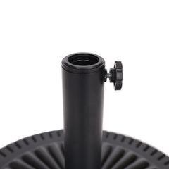 Black Rock Resin Outdoor Umbrella Base with Steel Support in Black Finish