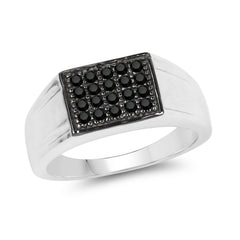 0.30 Carat Genuine Black Diamond .925 Sterling Silver Ring
