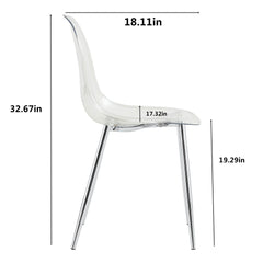 Modern Minimalist Transparent Dining Chair - 6-Piece Set