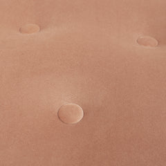 Yolanda 24" Round Upholstered Accent Ottoman, Peach Orange Velvet with Gold Trim
