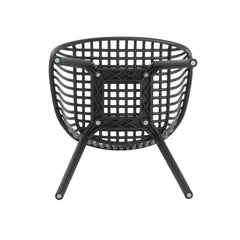 Modern Mykonos Outdoor Dining Chairs Set of 2 with Weather-Resistant Black Plastic Resin