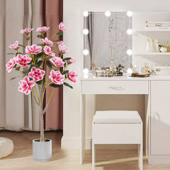 Faux Wedding Flower Plant with Elegant PEVA Leaves and Multi-branch Trunks-Pink