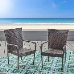 Littleton PE Wicker Stacking Chair Set of 2