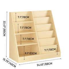 Bookshelf And Toy Storage Organizer, 4 Tier Bookcase With Display Stand For Playroom