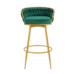 Modern Low Back Upholstered Counter Height Bar Stools (Set of 2)