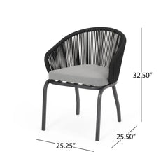 Outdoor Wicker Chair With Powder-Coated Iron Legs